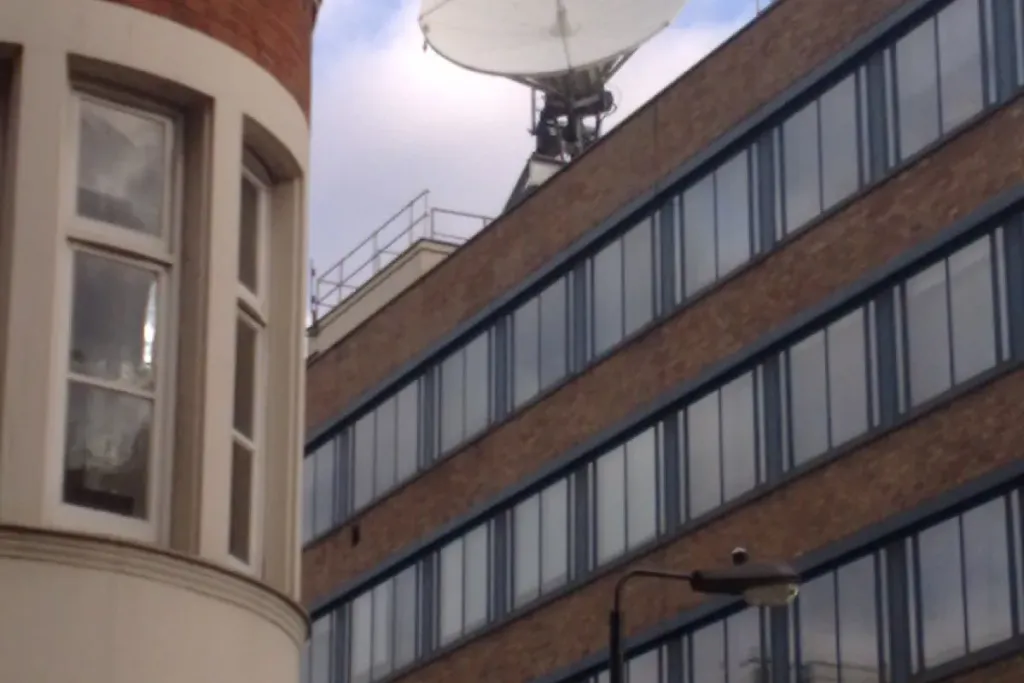A satellite dish, the kind of unlicensed kit that makes Starlink illegal in Thailand