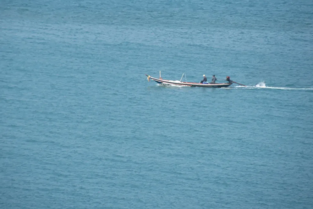 A wooden fishing boat off the Thai coast, the setting of a Starlink confiscated in Thailand case