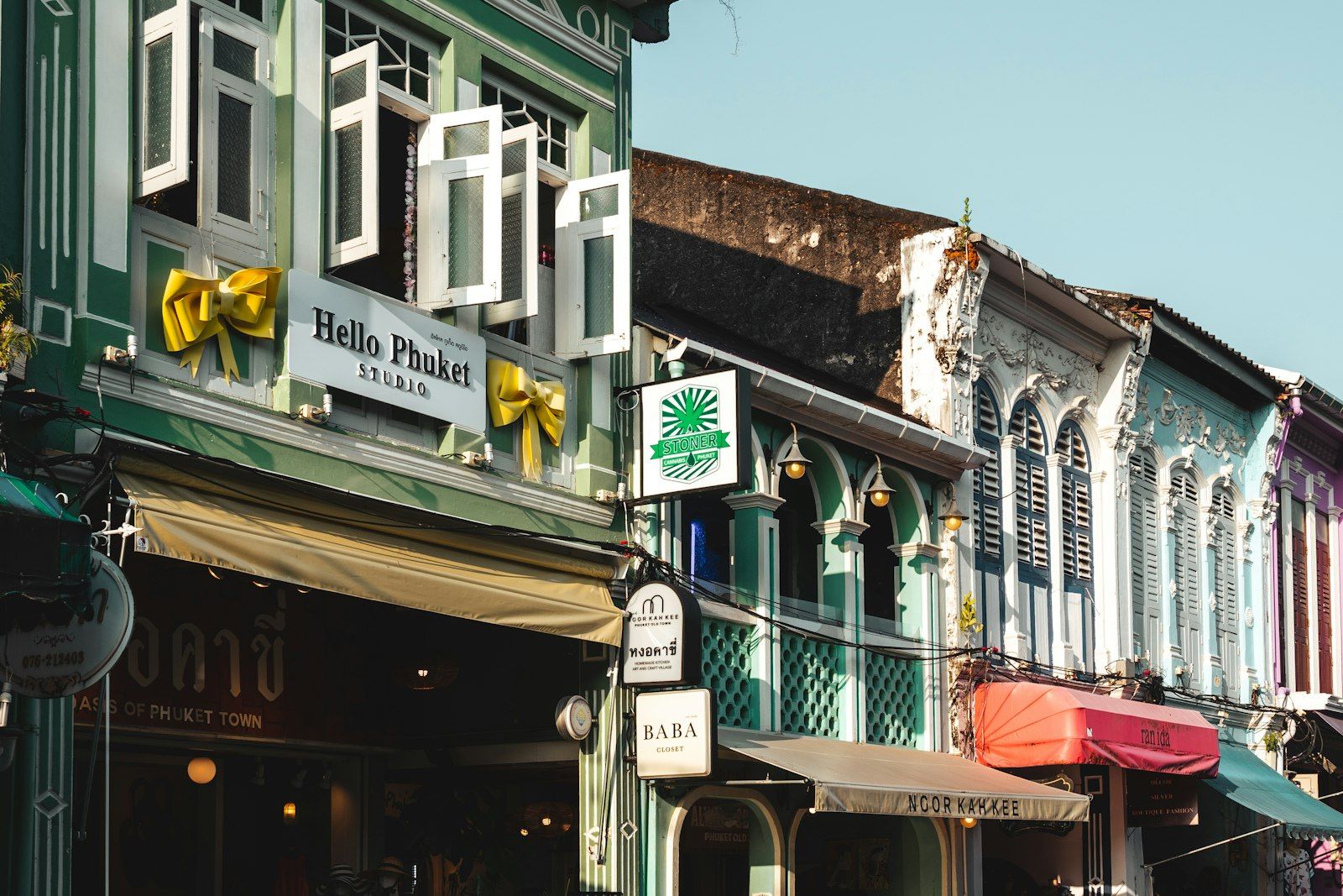 Sino-Portuguese shophouses in Phuket Old Town, where larger branches handle most requests to open a bank account in Phuket