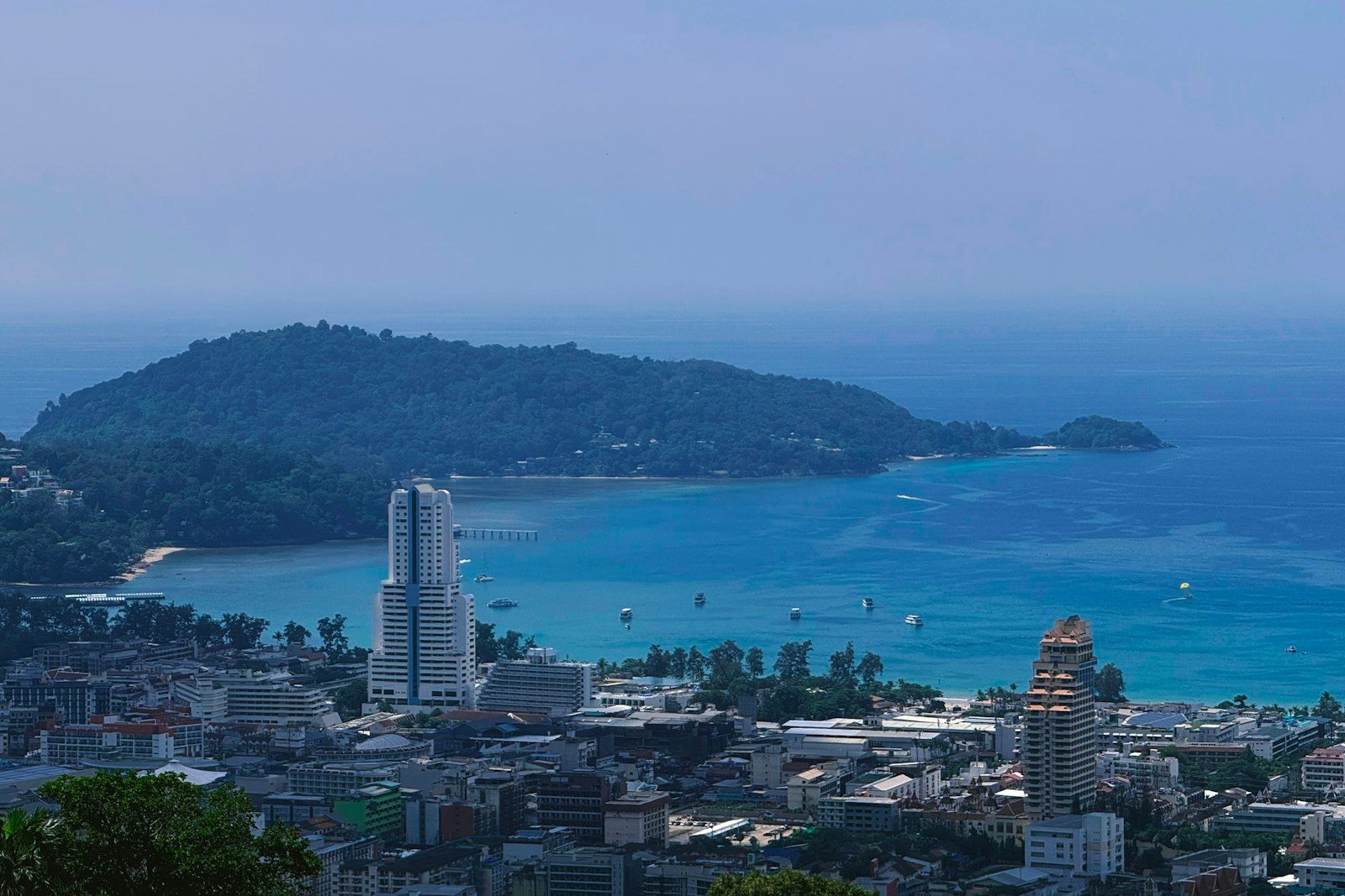 Coastal viewpoint over the bay near Patong Beach Phuket, a base for day trips