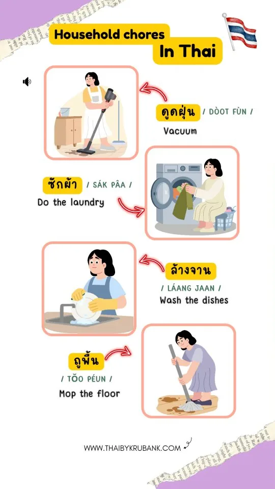 Thai Vocabulary for Household Chores, Phuket short video