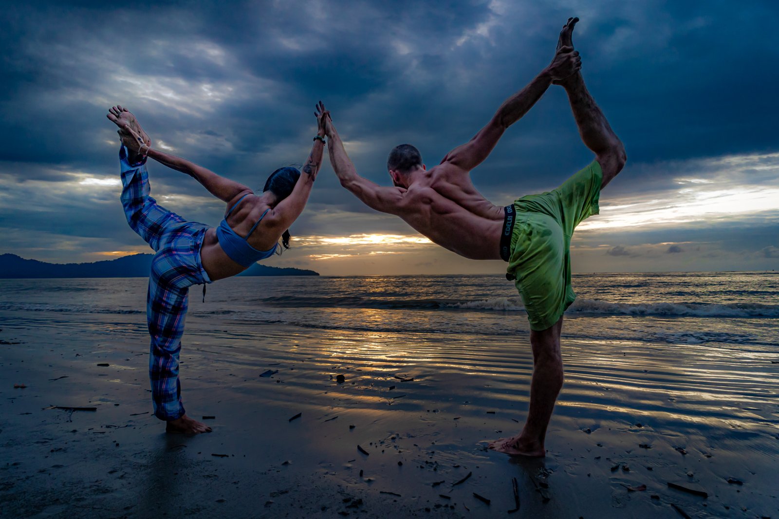 Sunset beach yoga at 5 Elements Hot Yoga & Resort, Chalong, Phuket