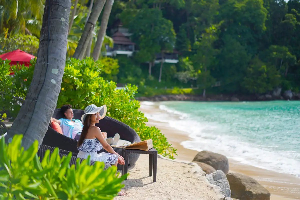 Beach cove at Amari Phuket on the southern headland of Patong