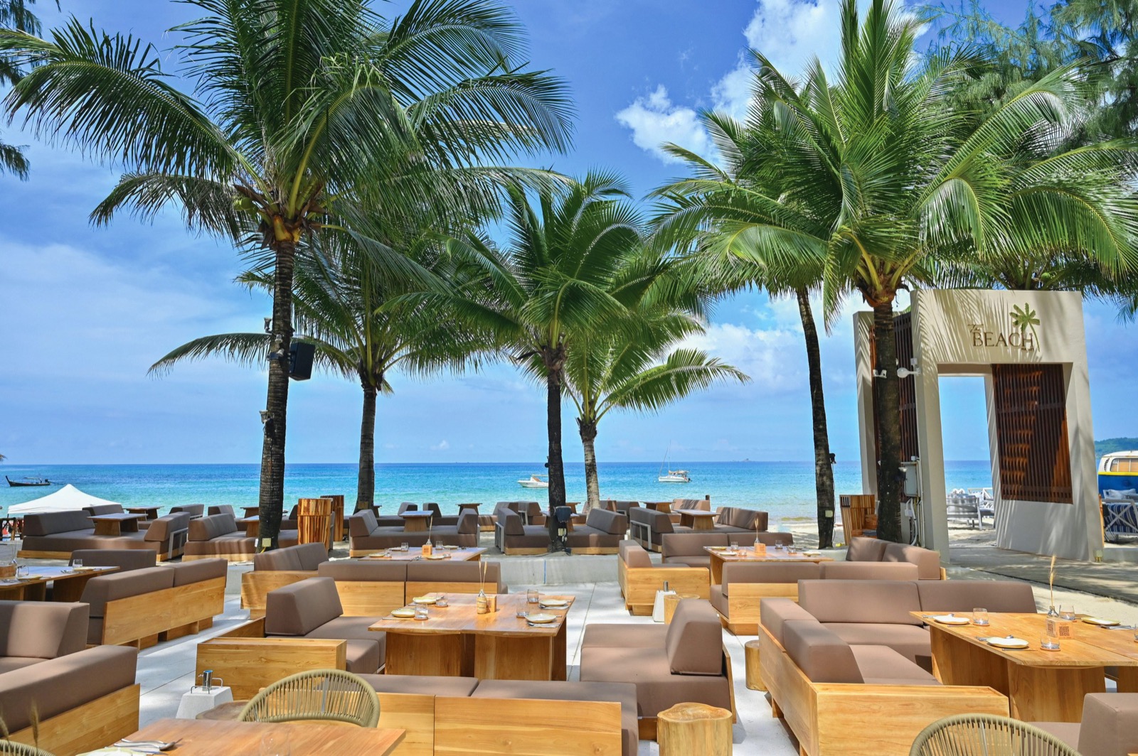 Bali inspired beach club on the sand at Arinara Bangtao Beach Resort