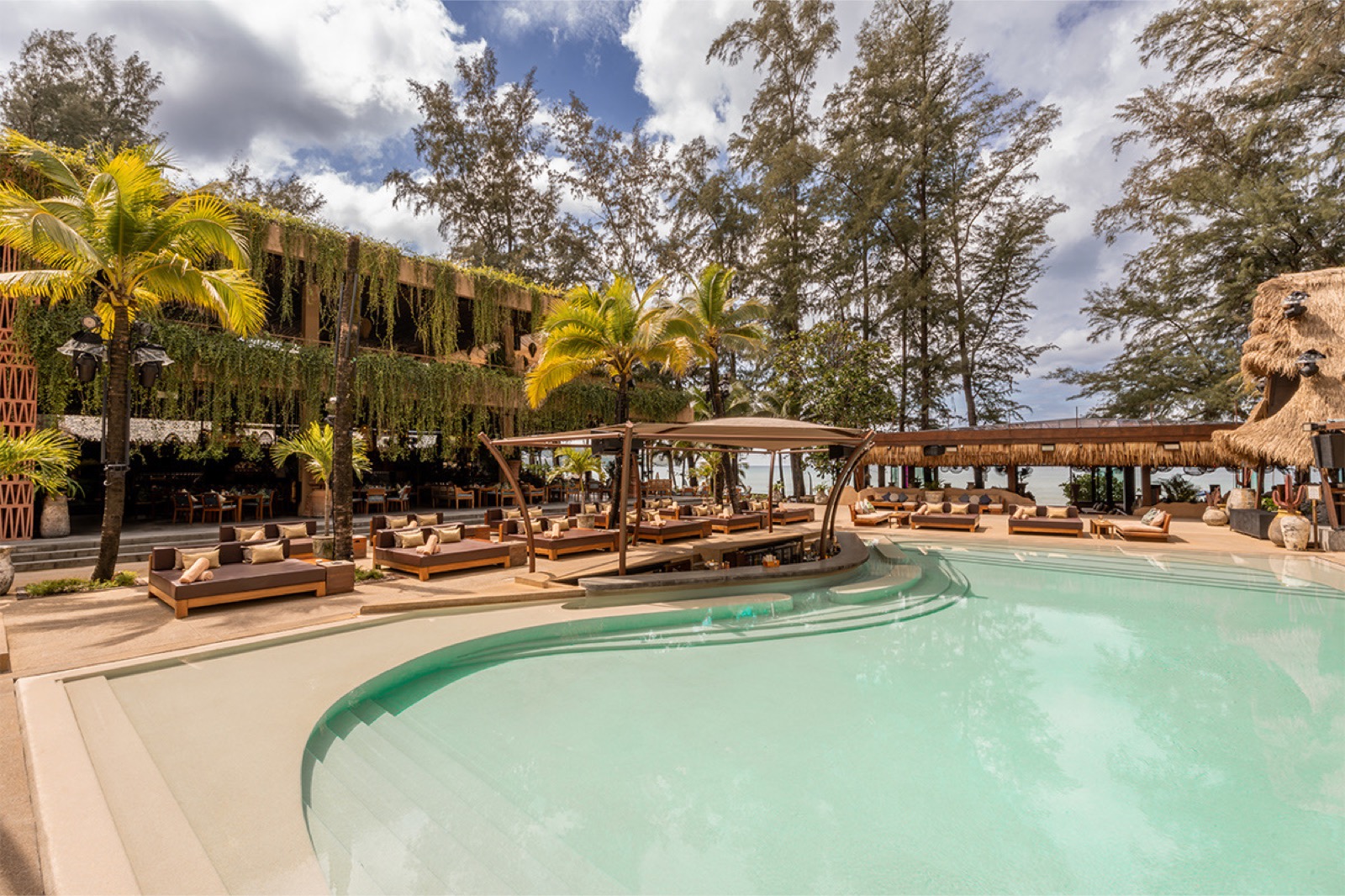 Cafe Del Mar Phuket beach club and pool overlooking Kamala Bay