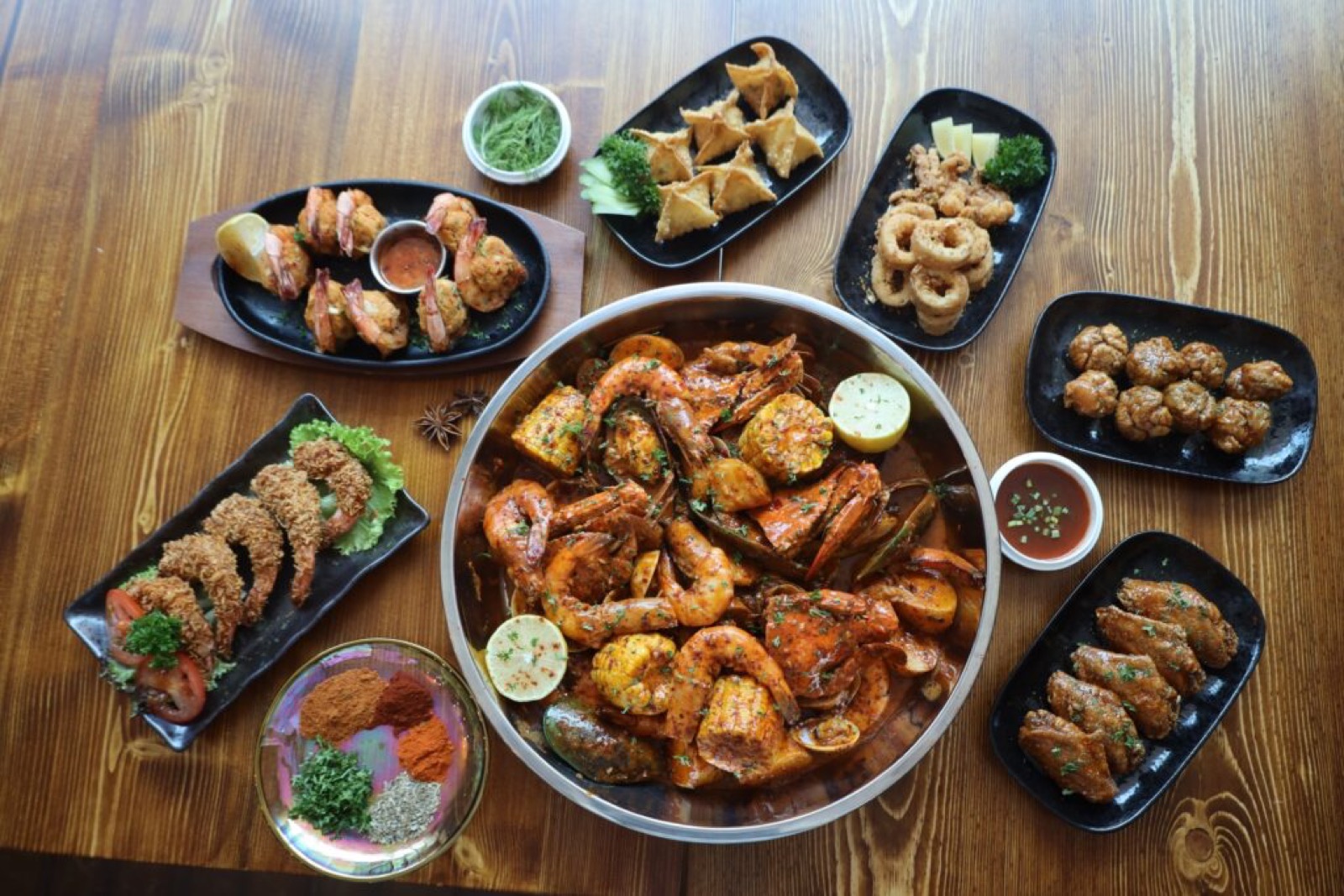 Crab Corner Thai Cajun seafood spread in Patong Phuket