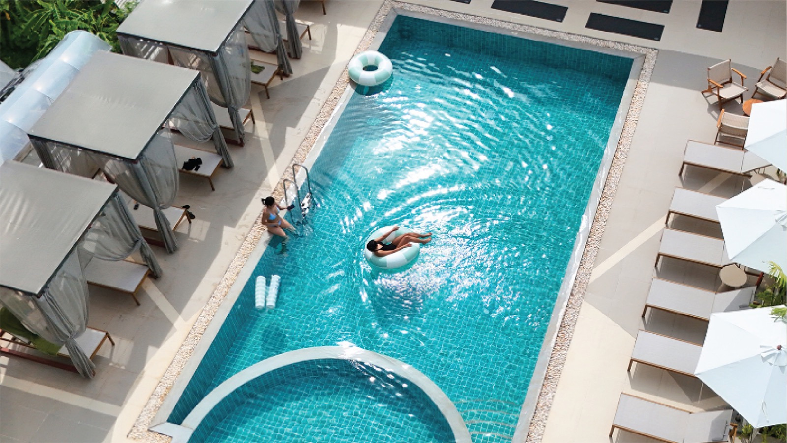 Rooftop bathhouse and sun terrace at DIP on the Roof, Patong, Phuket