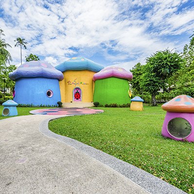 Colourful kids club building at Duangjitt Resort & Spa, Patong Phuket
