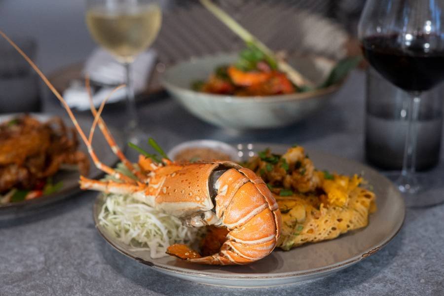 Seafood platter with lobster at FUGA Beach Club, Patong, Phuket