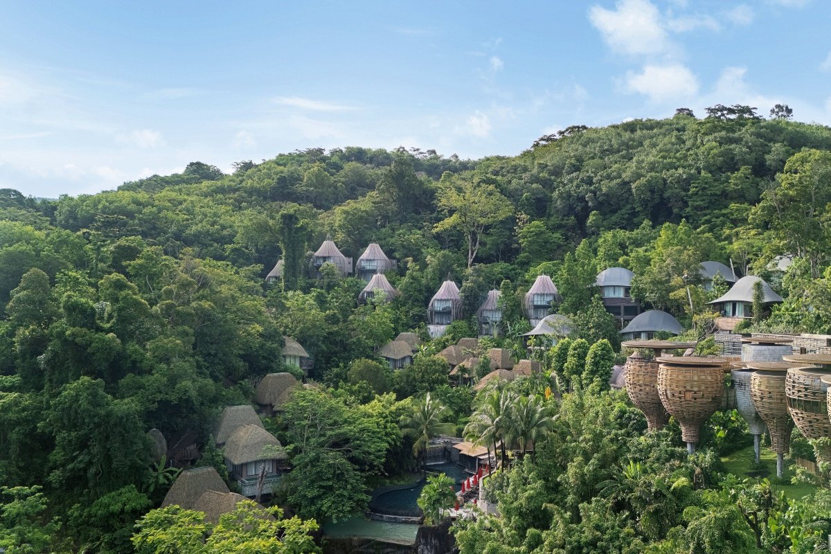 Aerial view of Keemala's villas set in the Kamala rainforest, Phuket