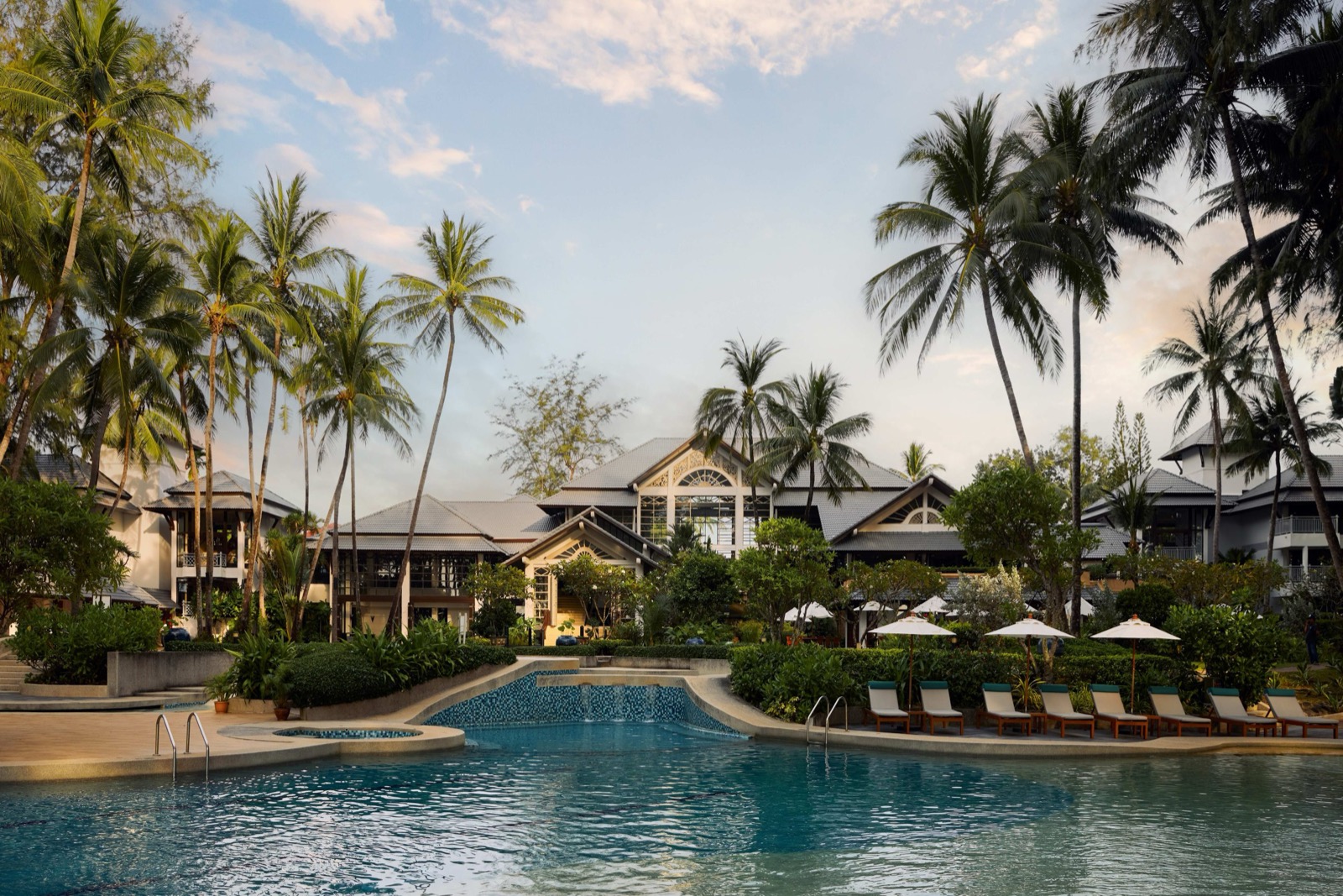 Poolside at Dusit Thani Laguna Phuket beachfront resort