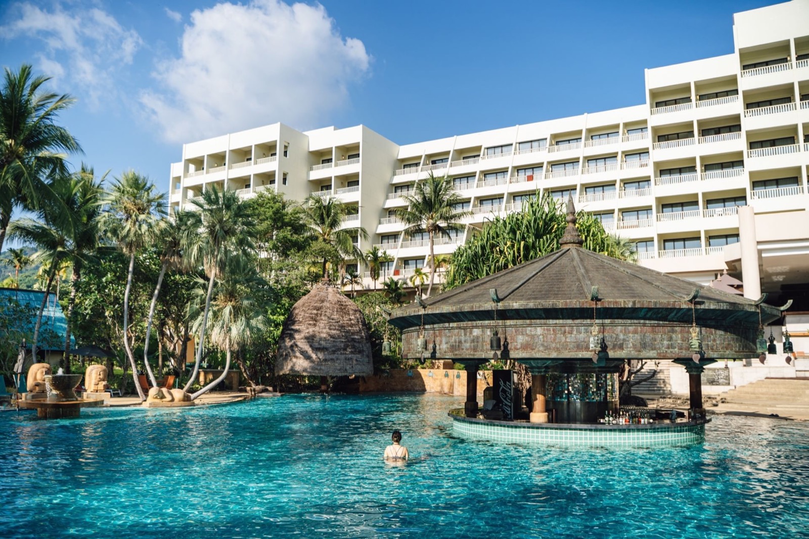 Main swimming pool with swim-up bar at Paradox Resort Phuket, Karon Beach