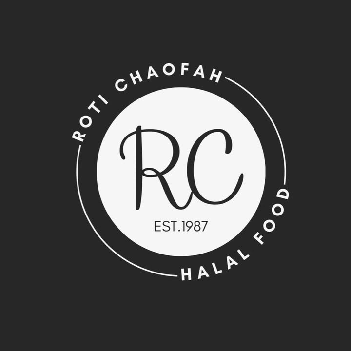 Roti Chaofa logo with an RC monogram, EST.1987 and Halal Food text, a breakfast institution in Phuket Old Town, Phuket.
