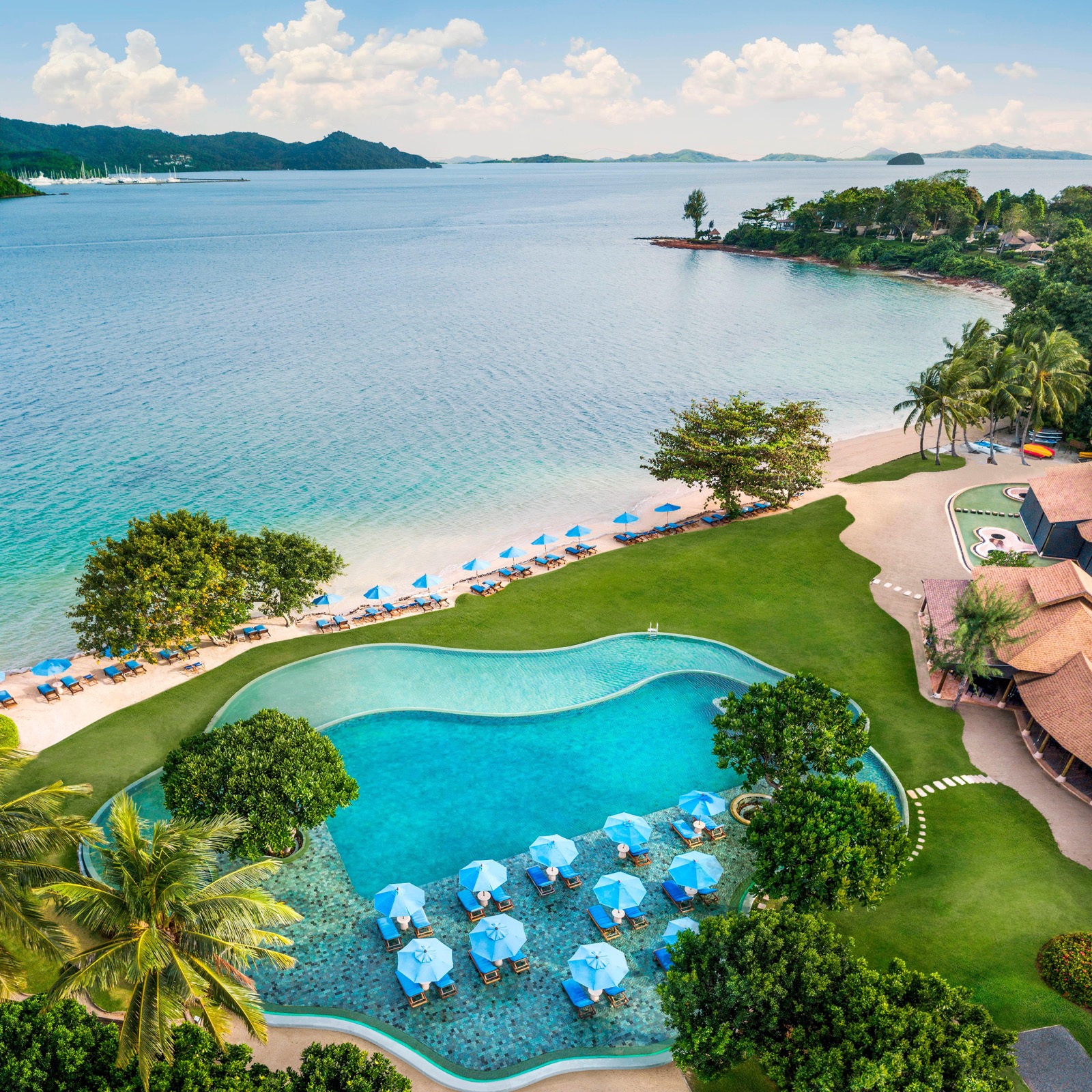 Infinity pool overlooking Phang Nga Bay at The Naka Island, Phuket