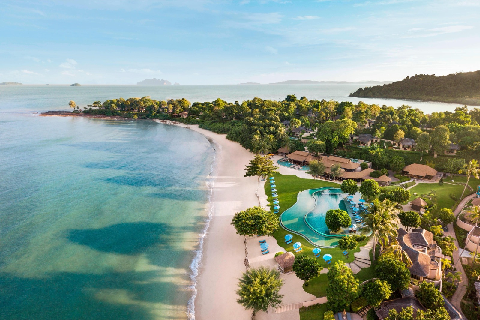 Beachfront and grounds at The Naka Island resort on Naka Yai, Phuket