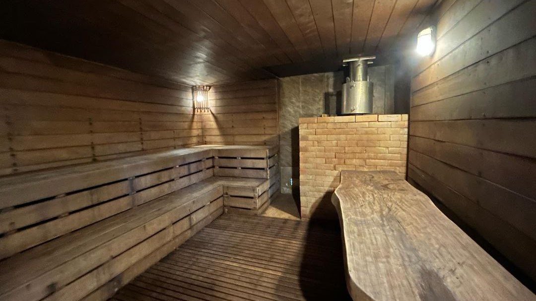 Wood-fired dry sauna interior at ViVi Resort & Spa, Rawai, Phuket